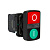 Кнопка двойная LA37-B5W71WBDP, 1NO+1NC, 3A(240VAC), зеленая "I" START и красная "O" STOP, LED подсветка 24VAC/DC, фронт IP66 фото