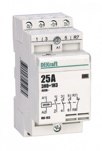 Контактор МК103-025A-230B-31, 3NO+1NC, 25A, 230VAC, мех. индикация, 2M фото