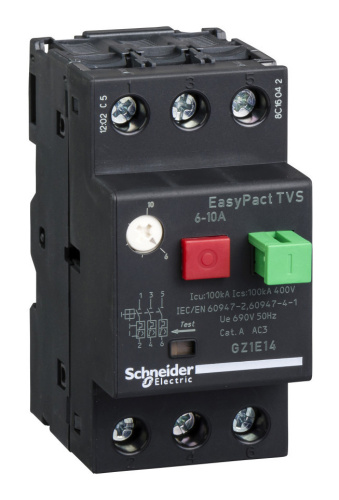 Выключатель автоматический GZ1E14, 3P, 10A, 10kA, It=6_10A, Ie=138A, 4kW, CLASS 10A, обрыв L фото