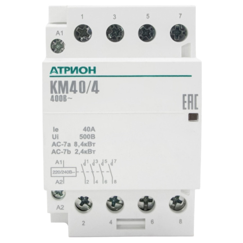 Контактор KM40/40, 4NO, 40A, 230VAC, механическая индикация, 3M фото