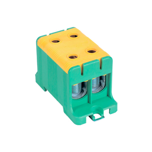 Клемма силовая вводная двойная КВС 16-95мм2 желто-зеленая фото