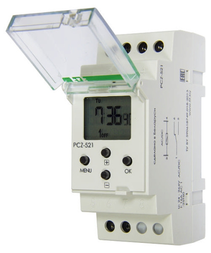 Реле времени PCZ-521 одноканальное 24-264В AC/DC 16А 1NO/NC IP20 фото