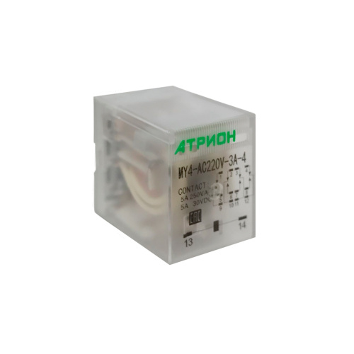 Промежуточное реле MY4, 4CO, 3A(240VАС/28VDC), 220VAC фото